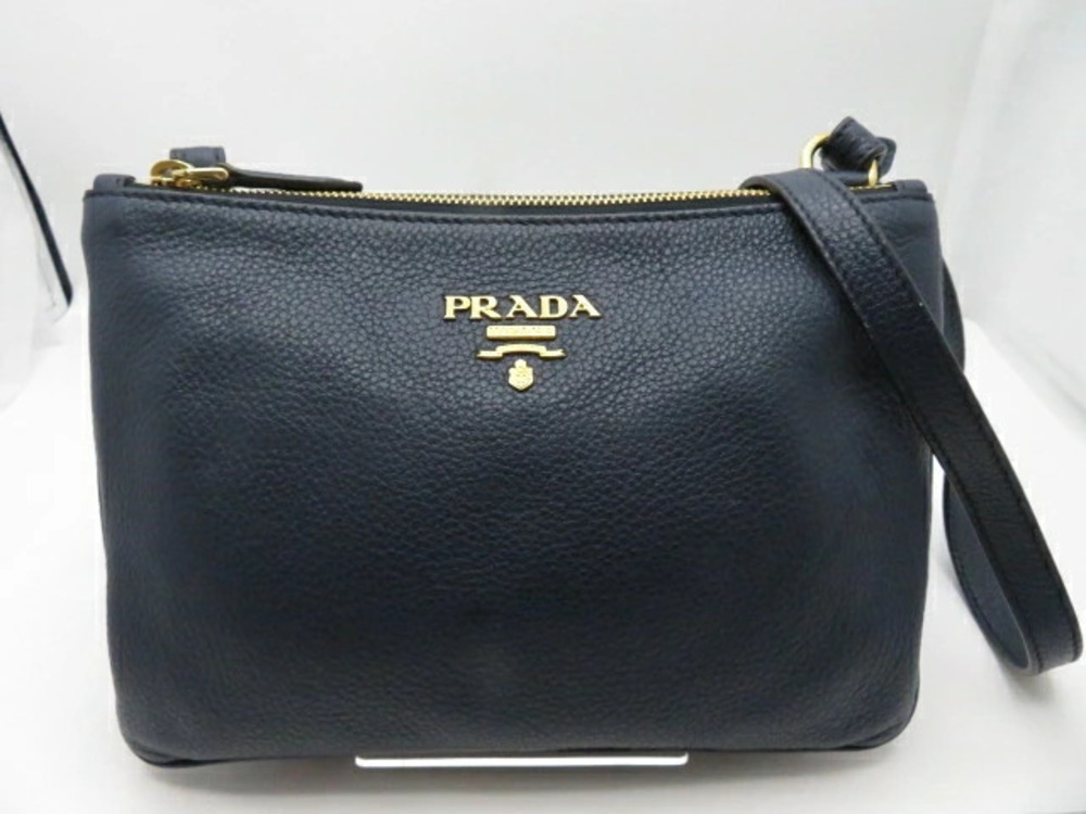 Prada bag shoulder calfskin Navy Blue